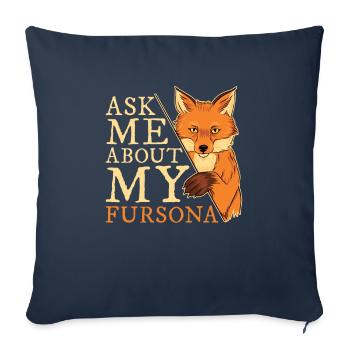 Furry Fandom Furries Fursona - Sofa pillowcase 17,3'' x 17,3'' (45 x 45 cm) - navy - Front