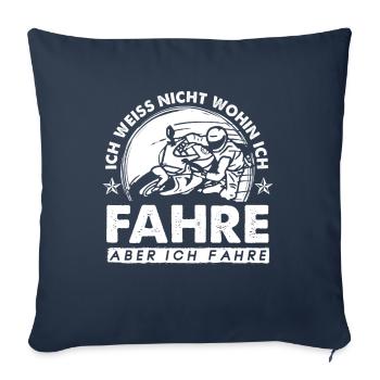 Ich weiss nicht wohin aber ich Fahre Motorrad Bike - Sofakissenbezug 45 x 45 cm - Navy - Vorne