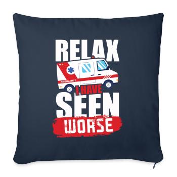 Détendez-vous, j'ai vu pire design pour un - Housse de coussin décorative 45 x 45 cm - bleu marine - Devant