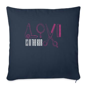 Coiffeur coiffeur coiffeur - Housse de coussin décorative 45 x 45 cm - bleu marine - Devant