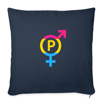 Pansexual Pan Pride - Housse de coussin décorative 45 x 45 cm - bleu marine - Devant