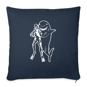Cool Shark Diver Scuba Diver Gift - Sofa pillowcase 17,3'' x 17,3'' (45 x 45 cm) - navy - Front