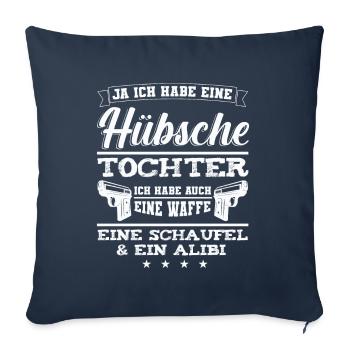 Lustig Vater Papa Dad Daddy Tochter Stieftochter - Sofakissenbezug 45 x 45 cm - Navy - Vorne