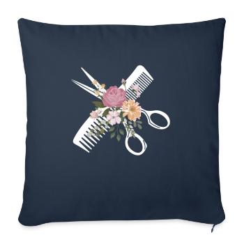 Coiffeur coiffeur coiffeur - Housse de coussin décorative 45 x 45 cm - bleu marine - Devant