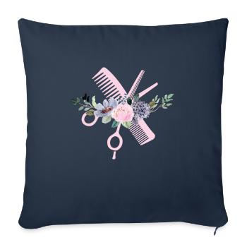 Coiffeur coiffeur coiffeur - Housse de coussin décorative 45 x 45 cm - bleu marine - Devant