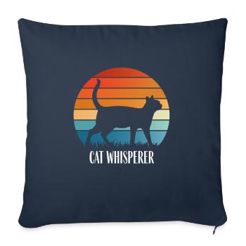 Cadeau de ferme chat chuchoteur coloré - Housse de coussin décorative 45 x 45 cm - bleu marine - Devant