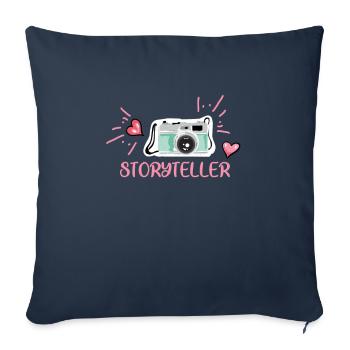 Photographe Photographe Photographie Appareil photo - Housse de coussin décorative 45 x 45 cm - bleu marine - Devant