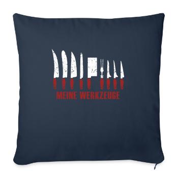 Coole Lustige Koch & Metzger Messer Geschenke - Sofakissenbezug 45 x 45 cm - Navy - Vorne