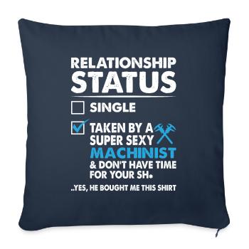 État de la relation pris par un machiniste super sexy - Housse de coussin décorative 45 x 45 cm - bleu marine - Devant