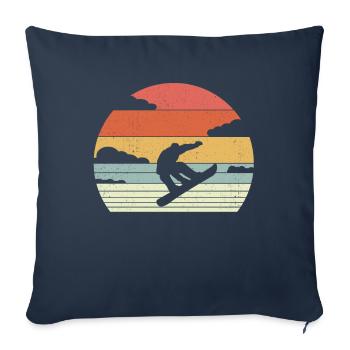 Retro snowboard après-ski - Sofa pillowcase 17,3'' x 17,3'' (45 x 45 cm) - navy - Front