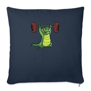 Weightlifting weightlifter barbell - Sofa pillowcase 17,3'' x 17,3'' (45 x 45 cm) - navy - Front
