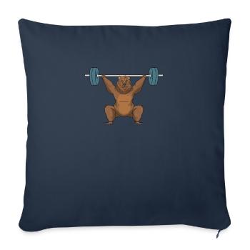 Weightlifting weightlifter barbell - Sofa pillowcase 17,3'' x 17,3'' (45 x 45 cm) - navy - Front