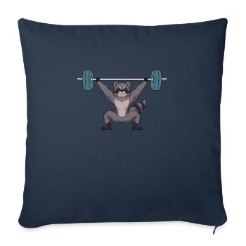 Weightlifting weightlifter barbell - Sofa pillowcase 17,3'' x 17,3'' (45 x 45 cm) - navy - Front