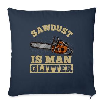 Sawdust Man Glitter Chainsaw Construction Worker Glitter - Sofa pillowcase 17,3'' x 17,3'' (45 x 45 cm) - navy - Front