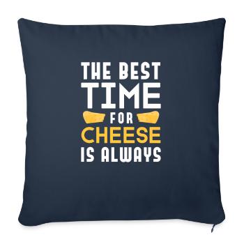 Plateau de fromages Fromages Fromages laitiers - Housse de coussin décorative 45 x 45 cm - bleu marine - Devant