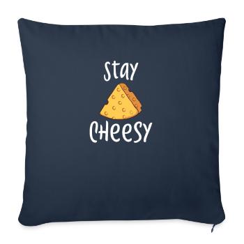 Plateau de fromages Fromages Fromages laitiers - Housse de coussin décorative 45 x 45 cm - bleu marine - Devant
