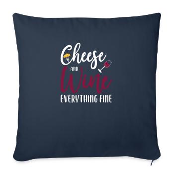 Plateau de fromages Fromages Fromages laitiers - Housse de coussin décorative 45 x 45 cm - bleu marine - Devant