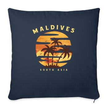 Maldives - Housse de coussin décorative 45 x 45 cm - bleu marine - Devant