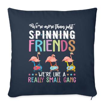 Plus que la chemise d'intérieur Snpinning Friends Flamingos - Housse de coussin décorative 45 x 45 cm - bleu marine - Devant