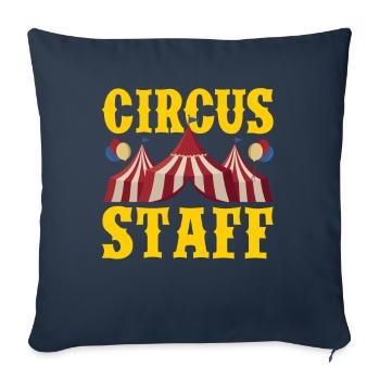 Costume d'anniversaire de cirque Vintage Staff Circus - Housse de coussin décorative 45 x 45 cm - bleu marine - Devant