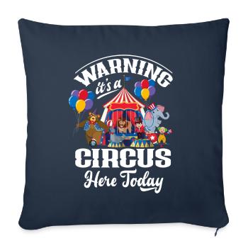 Déguisement de fête à thème cirque anniversaire enfant cirque - Housse de coussin décorative 45 x 45 cm - bleu marine - Devant
