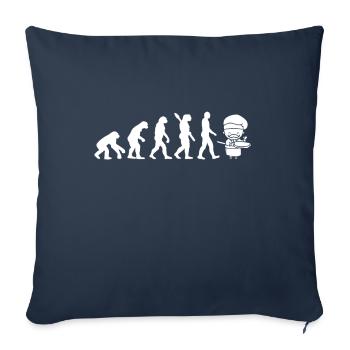 Évolution de la pizzeria cool et drôle - Housse de coussin décorative 45 x 45 cm - bleu marine - Devant