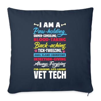 Funny vet nurse gift - Sofa pillowcase 17,3'' x 17,3'' (45 x 45 cm) - navy - Front