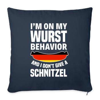 Je ne donne pas un Schnitzel drôle - Housse de coussin décorative 45 x 45 cm - bleu marine - Devant