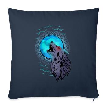 Fenrir Wolf Fenriswolf Wikinger Nordisch Walhalla - Sofakissenbezug 45 x 45 cm - Navy - Vorne