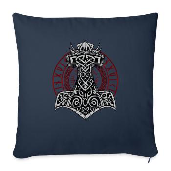 Mjolnir Hammer Wikinger Symbol Kämpfer Walhalla - Sofakissenbezug 45 x 45 cm - Navy - Vorne