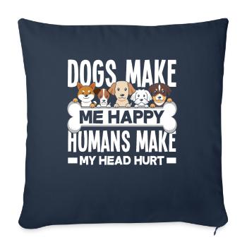 Dog owner, dog lover, dog lover - Sofa pillowcase 17,3'' x 17,3'' (45 x 45 cm) - navy - Front