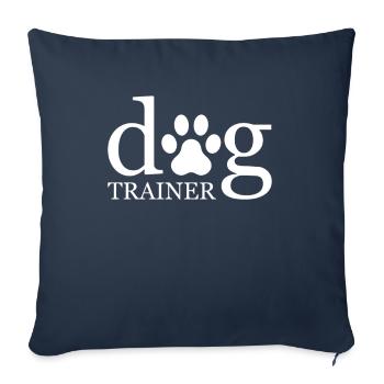 Drôle de chien dresseur de chien école de chien - Housse de coussin décorative 45 x 45 cm - bleu marine - Devant