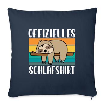 Offizieles Schlafshirt Faultier - Sofakissenbezug 45 x 45 cm - Navy - Vorne