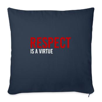 Le respect est une vertu - Housse de coussin décorative 45 x 45 cm - bleu marine - Devant