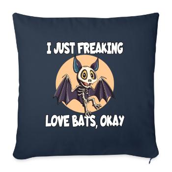 I Just Freaking Love Bats Okay Design - Sofa pillowcase 17,3'' x 17,3'' (45 x 45 cm) - navy - Front