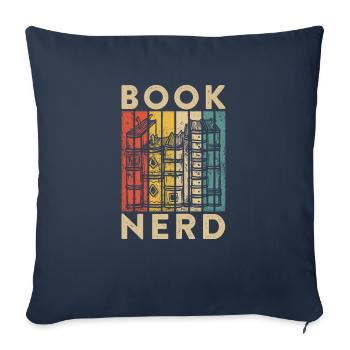 Rat de bibliothèque livre lecture rat de bibliothèque - Housse de coussin décorative 45 x 45 cm - bleu marine - Devant