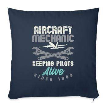Mécanicien aéronautique, mécanicien aéronautique - Housse de coussin décorative 45 x 45 cm - bleu marine - Devant