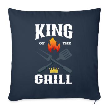 Cadeau de cuisine drôle de chef de barbecue - Housse de coussin décorative 45 x 45 cm - bleu marine - Devant