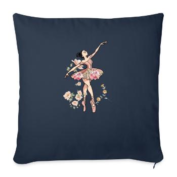 Ballet Ballet Ballet Danseuse - Housse de coussin décorative 45 x 45 cm - bleu marine - Devant