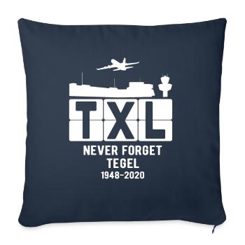 Idée cadeau Tegel Airport TXL Berlin - Housse de coussin décorative 45 x 45 cm - bleu marine - Devant