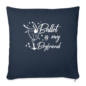 Danseuse de ballet ballerine - Housse de coussin décorative 45 x 45 cm - bleu marine - Devant