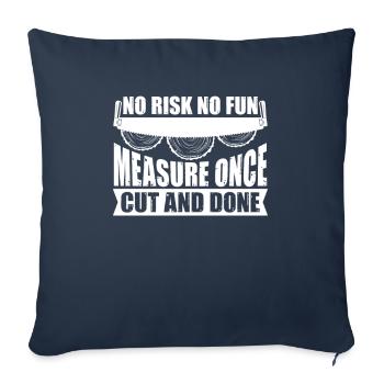 Menuisier menuisier menuisier menuisier - Housse de coussin décorative 45 x 45 cm - bleu marine - Devant
