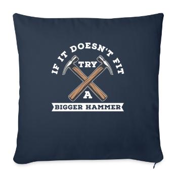Menuisier menuisier menuisier menuisier - Housse de coussin décorative 45 x 45 cm - bleu marine - Devant