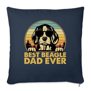 Meilleur papa Beagle Jamais Vintage Beagle Gangsta Shirt - Housse de coussin décorative 45 x 45 cm - bleu marine - Devant