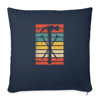 Menuisier rétro menuisier menuisier menuisier - Housse de coussin décorative 45 x 45 cm - bleu marine - Devant
