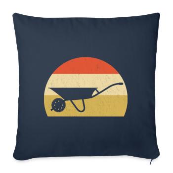Wheelbarrow retro garden gift - Sofa pillowcase 17,3'' x 17,3'' (45 x 45 cm) - navy - Front