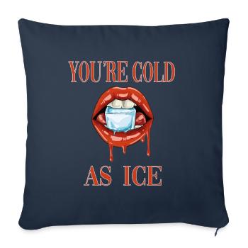 Glaçons de rouge à lèvres lèvres sensuelles - Housse de coussin décorative 45 x 45 cm - bleu marine - Devant