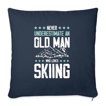 old man skiing - Sofa pillowcase 17,3'' x 17,3'' (45 x 45 cm) - navy - Front