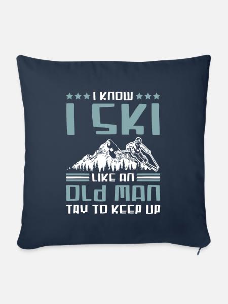 ski alter mann - Sofakissenbezug 45 x 45 cm - Navy