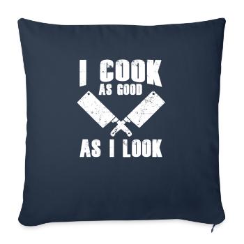 Cook chef home cook kitchen chef chef cook - Sofa pillowcase 17,3'' x 17,3'' (45 x 45 cm) - navy - Front